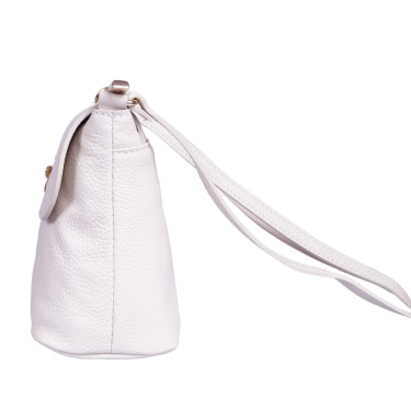 Torebka listonoszka damska beżowa skóra naturalna ważka Vezze V044