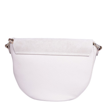 Torebka listonoszka damska półokrągła skóra naturalna Vezze V045 beż