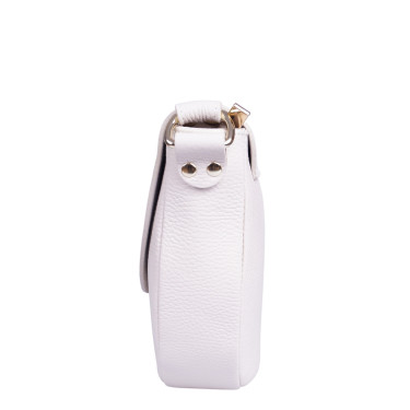 Torebka listonoszka damska półokrągła skóra naturalna Vezze V045 beż