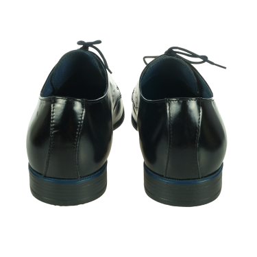 PANTOFLE WIZYTOWE MĘSKIE SKÓRA CZARNY POŁYSK