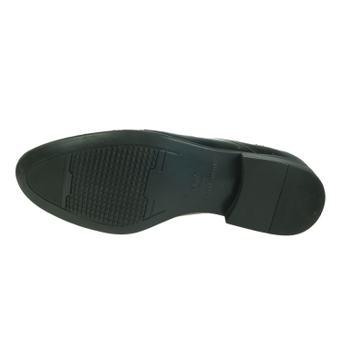 PANTOFLE WIZYTOWE MĘSKIE SKÓRA CZARNY POŁYSK