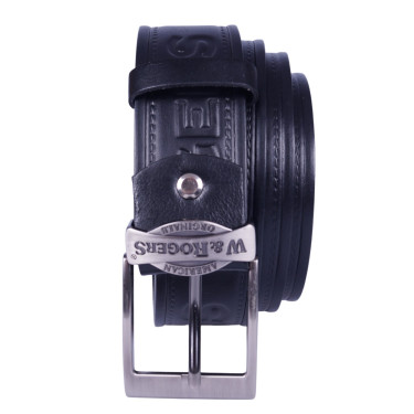 Czarny pasek męski skóra naturalna PASPOL