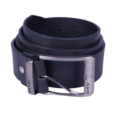 Klasyczny skórzany pasek męski Paspol czarny