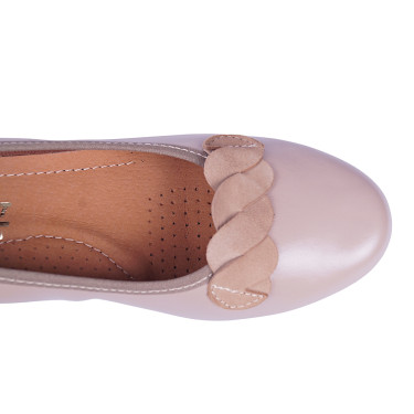 Skórzane czółenka damskie Wielbut 027 beżowe