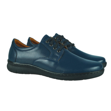 GRANATOWE SKÓRZANE PÓŁBUTY DAMSKIE WIELBUT 182