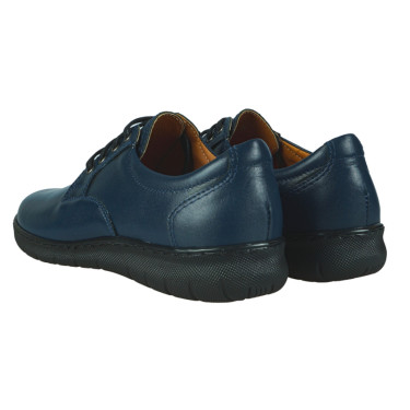 GRANATOWE SKÓRZANE PÓŁBUTY DAMSKIE WIELBUT 182