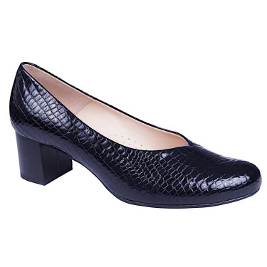 Półbuty damskie na obcasie skóra naturalna PESCO 2056 czarne