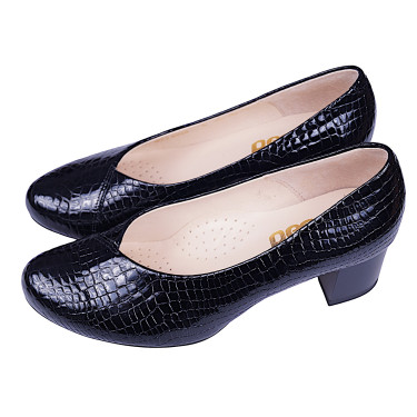 Półbuty damskie na obcasie skóra naturalna PESCO 2056 czarne