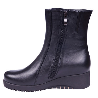 Botki damskie na koturnie skóra naturalna WIELBUT K-212 czarne