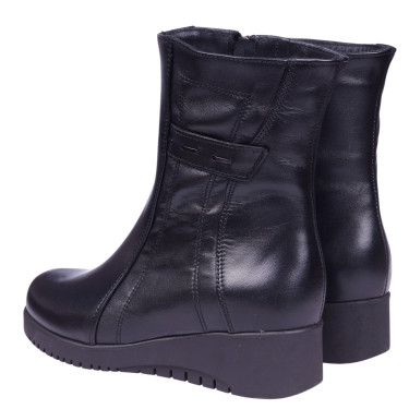 Botki damskie na koturnie skóra naturalna WIELBUT K-212 czarne