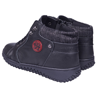 TRZEWIKI BOTKI DAMSKIE PŁASKIE SKÓRZANE MARKI LORETTA L06885-303 czarne