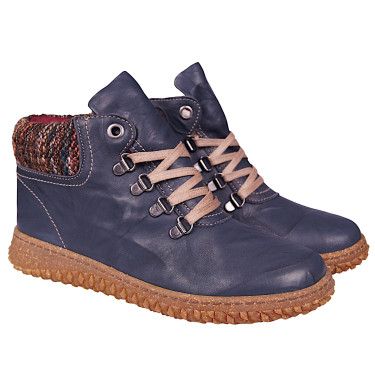 Botki trzewiki damskie jesienne płaskie skórzane marki Loretta