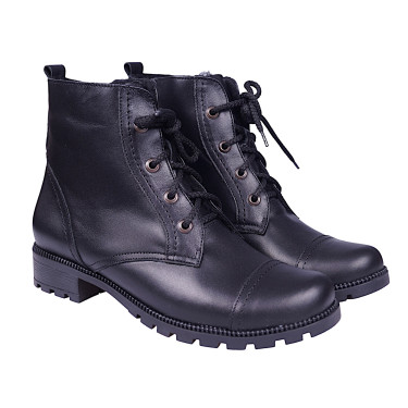 Botki damskie sztyblety skórzane marki Stanley 616 czarne