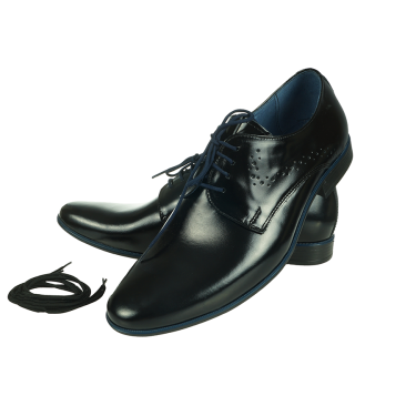 PANTOFLE WIZYTOWE MĘSKIE SKÓRA CZARNY POŁYSK