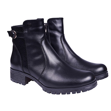 Botki damskie skórzane marki Stanley 687 czarne