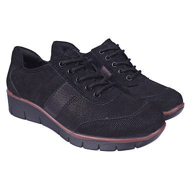 Półbuty damskie czarne jesienne na koturnie marki Filippo