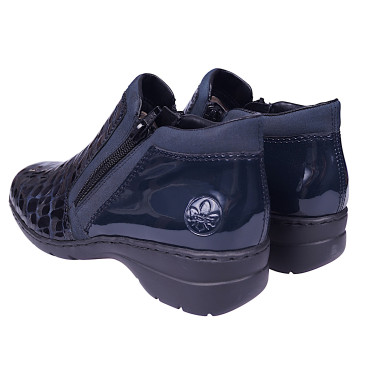 Botki damskie skórzane Rieker L4382-14 granatowe