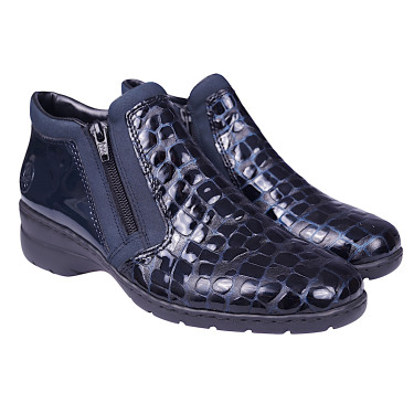 Botki damskie skórzane Rieker L4382-14 granatowe