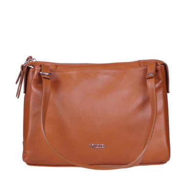 Skórzana torebka marki Vezze w kolorze rudym - elegancka i praktyczna torebka na co dzień