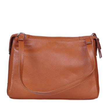 Skórzana torebka marki Vezze w kolorze rudym - elegancka i praktyczna torebka na co dzień
