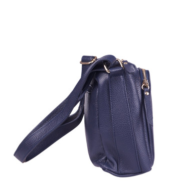 Skórzana torebka marki Vezze w kolorze granatowym  - elegancka i praktyczna torebka na co dzień