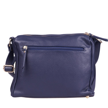 Skórzana torebka marki Vezze w kolorze granatowym  - elegancka i praktyczna torebka na co dzień