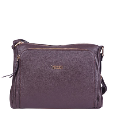 Skórzana torebka marki Vezze w kolorze brązowym - elegancka i praktyczna torebka na co dzień