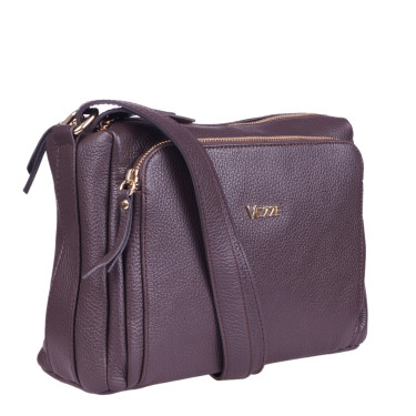 Skórzana torebka marki Vezze w kolorze brązowym - elegancka i praktyczna torebka na co dzień