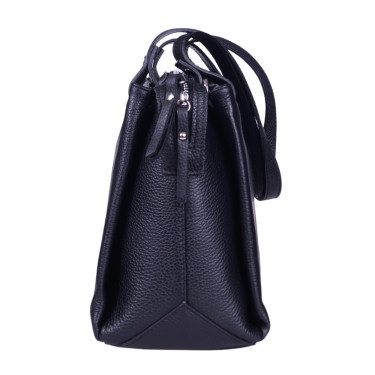 Czarna skórzana torebka marki Vezze - elegancka i praktyczna torebka na co dzień