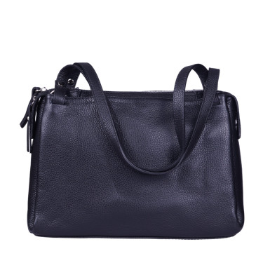 Czarna skórzana torebka marki Vezze - elegancka i praktyczna torebka na co dzień