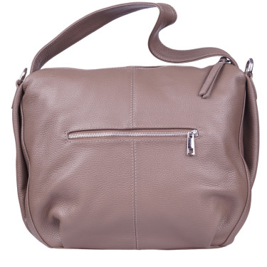 Duża torebka damska skórzana marki VEZZE V052 ciemny beż