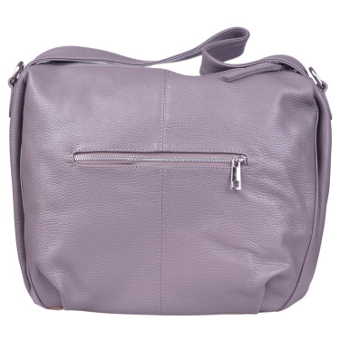 Duża torebka damska skórzana marki VEZZE V052 szara