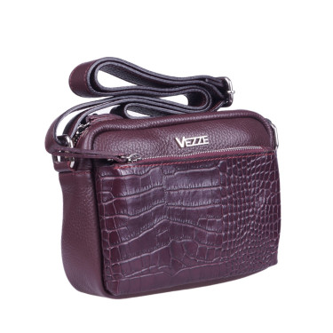 Mała torebka listonoszka VEZZE V027 bordowa