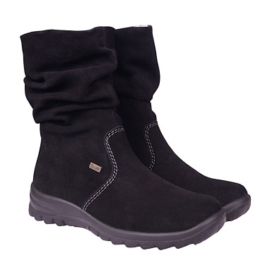 Botki damskie zamszowe marki Rieker Z7171-01 czarne