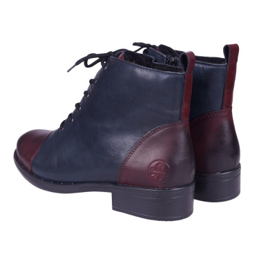 Trzewiki damskie marki Rieker 77816-35 granat-bordo