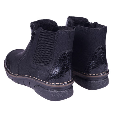 Komfortowe botki damskie marki Rieker 73355-00 czarne
