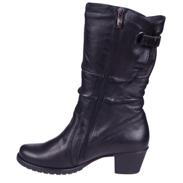 Komfortowe kozaki skórzane marki AXEL 4293 czarne