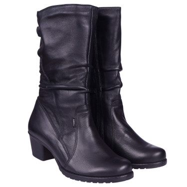 Komfortowe kozaki skórzane marki AXEL 4293 czarne