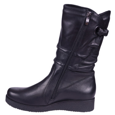 Wygodne kozaki damskie skórzane marki AXEL 4400 czarne