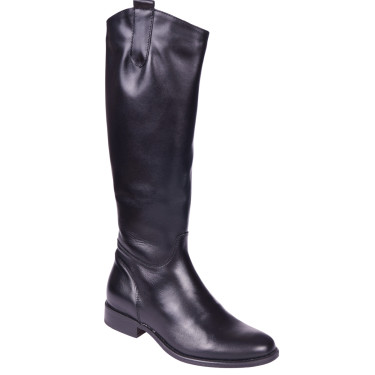 Klasyczne czarne kozaki damskie muszkieterki skórzane marki Wielbut K-270