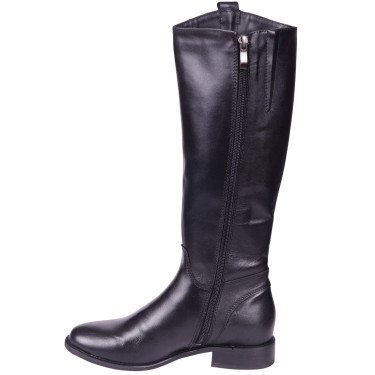 Klasyczne czarne kozaki damskie muszkieterki skórzane marki Wielbut K-270