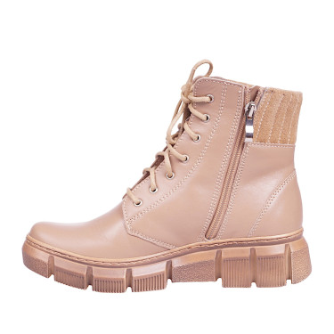 Botki damskie trzewiki skórzane marki WIELBUT K-242 beżowe