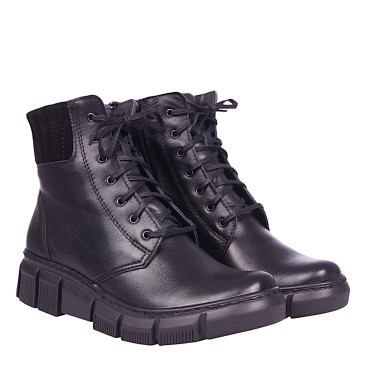 Trzewiki damskie botki skórzane marki WIELBUT K-242 czarne