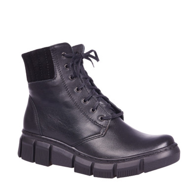 Trzewiki damskie botki skórzane marki WIELBUT K-242 czarne