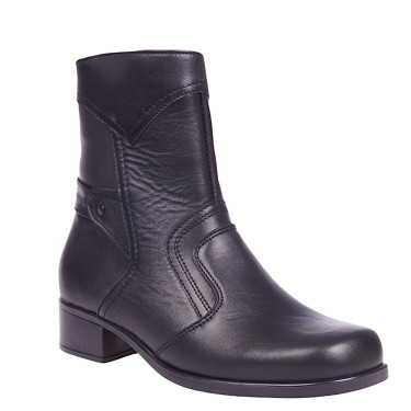 Wygodne botki skórzane damskie marki WIELBUT K-272 czarne