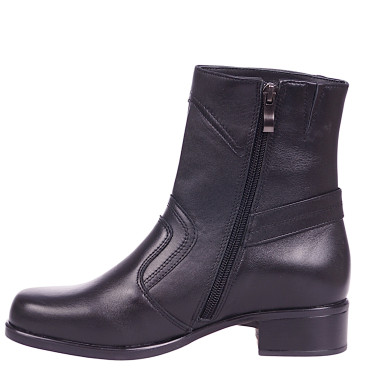 Wygodne botki skórzane damskie marki WIELBUT K-272 czarne