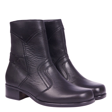 Wygodne botki skórzane damskie marki WIELBUT K-272 czarne