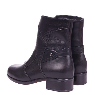 Wygodne botki skórzane damskie marki WIELBUT K-272 czarne