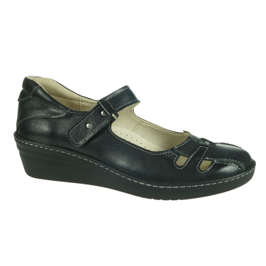 KOMFORTOWE PÓŁBUTY DAMSKIE SKÓRZANE CZARNE