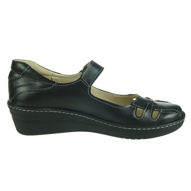 KOMFORTOWE PÓŁBUTY DAMSKIE SKÓRZANE CZARNE